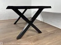 Eetkamertafel – acaciahout – zwart x – poten - afbeelding 6 van  6