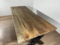 Eetkamertafel – acaciahout – zwart x – poten - afbeelding 6 van  7