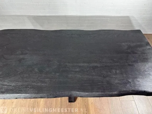 Eetkamertafel – acaciahout – zwarte metalen spinpoot - afbeelding 6 van  6