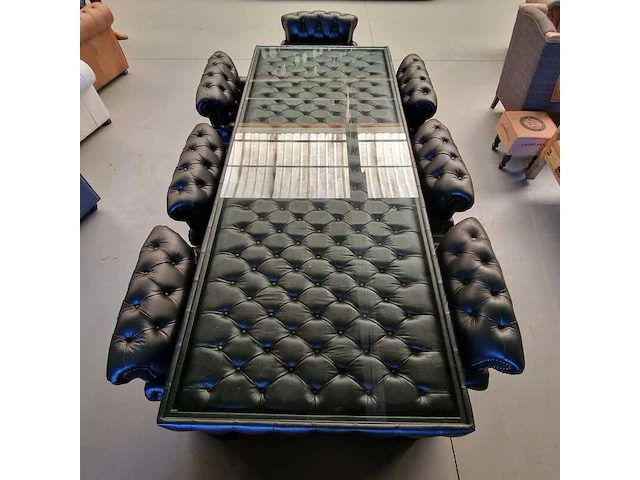 Eetkamertafel chesterfield, caleb, bruin - afbeelding 2 van  3