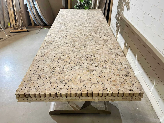 Eetkamertafel "driftwood" 270 cm met glasplaat - afbeelding 9 van  12