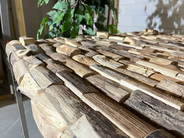 Eetkamertafel "driftwood" 270 cm met rvs onderstel - afbeelding 8 van  12