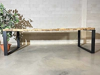 Eetkamertafel "driftwood" 270 cm met zwart onderstel - afbeelding 9 van  15