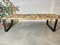 Eetkamertafel "driftwood" 270 cm met zwart onderstel - afbeelding 9 van  15