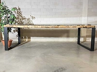 Eetkamertafel "driftwood" 270 cm met zwart onderstel - afbeelding 3 van  15