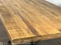 Eetkamertafel – mangohout – zwart metalen spinpoot - afbeelding 3 van  7