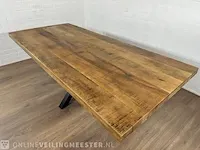 Eetkamertafel – mangohout – zwart metalen spinpoot - afbeelding 2 van  6