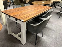 Eetkamertafel met 4 stoelen 60x57x82cm, zithoogte 47cm, tafel heeft 2x lade aan de kopse kant. - afbeelding 7 van  13