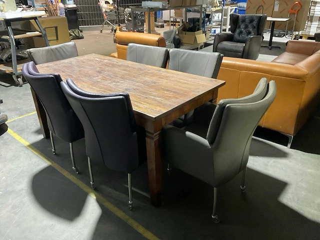 Eetkamertafel met 6 stoelen - afbeelding 2 van  4