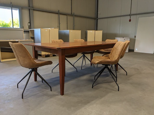 Eetkamertafel met 6x draaistoel - afbeelding 1 van  12