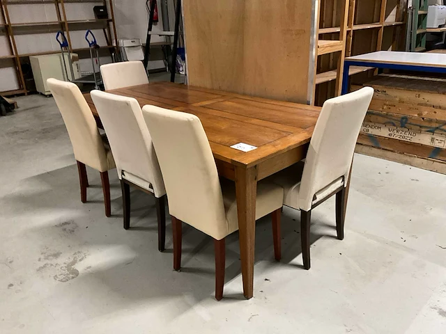 Eetkamertafel met 8 stoelen (3x) - afbeelding 1 van  7