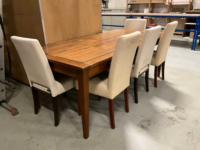 Eetkamertafel met 8 stoelen (3x) - afbeelding 2 van  7