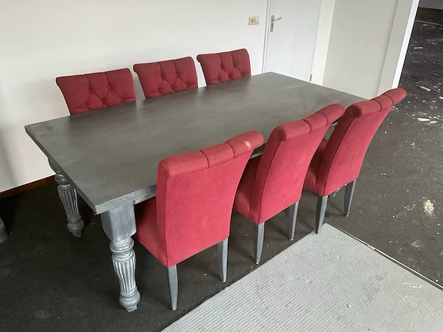 Eetkamertafel met stoelen, buffetkast - afbeelding 3 van  5