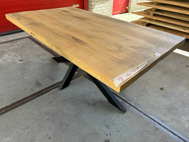 Eetkamertafel oud eiken (180 x 105) - afbeelding 2 van  4