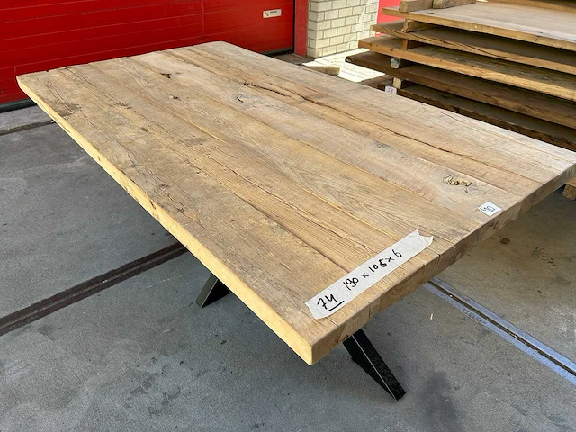 Eetkamertafel oud eiken (190 x 105) - afbeelding 2 van  5