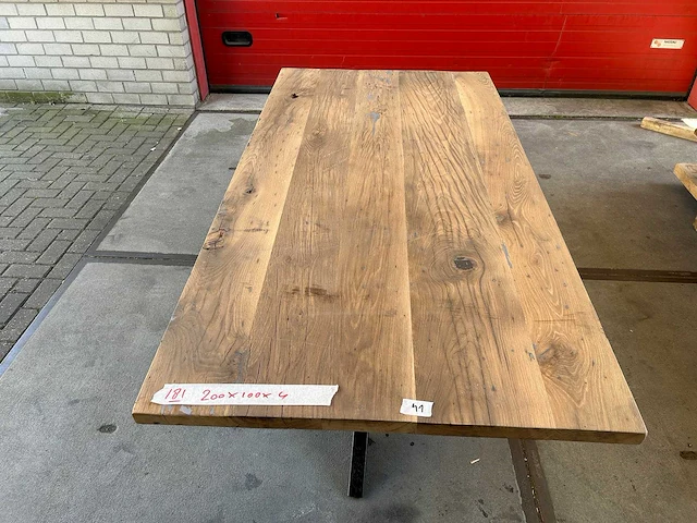 Eetkamertafel oud eiken (200 x 100) - afbeelding 1 van  5