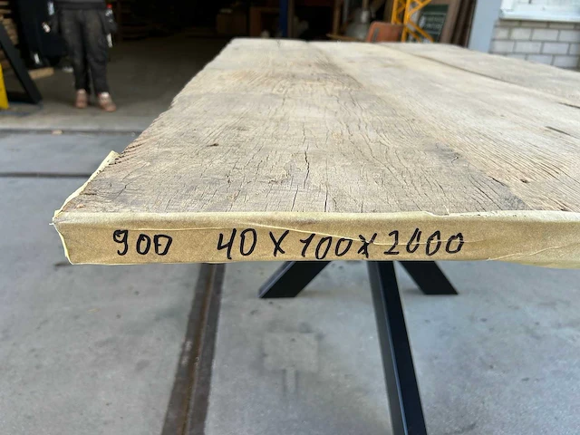 Eetkamertafel oud eiken (200 x 100) - afbeelding 5 van  5