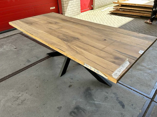 Eetkamertafel oud eiken (210 x 95) - afbeelding 2 van  4