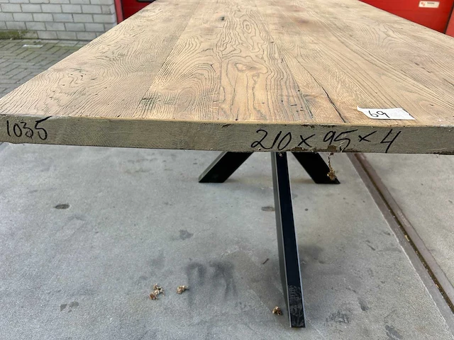 Eetkamertafel oud eiken (210 x 95) - afbeelding 5 van  5