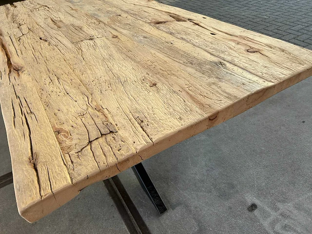 Eetkamertafel oud eiken (213 x 100) - afbeelding 4 van  5