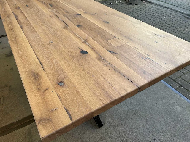 Eetkamertafel oud eiken (220 x 100) - afbeelding 4 van  5
