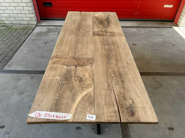 Eetkamertafel oud eiken (220 x 100) - afbeelding 1 van  6
