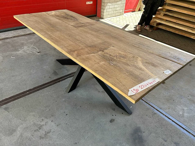 Eetkamertafel oud eiken (220 x 100) - afbeelding 2 van  6