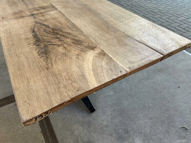 Eetkamertafel oud eiken (220 x 100) - afbeelding 4 van  6