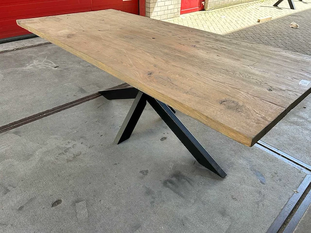 Eetkamertafel oud eiken (220 x 98) - afbeelding 2 van  4