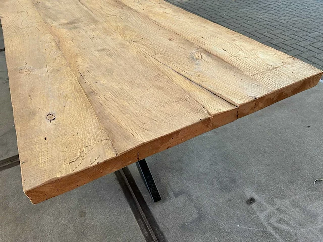 Eetkamertafel oud eiken (230 x 97) - afbeelding 4 van  6