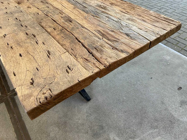 Eetkamertafel oud eiken (240 x 95) - afbeelding 4 van  5