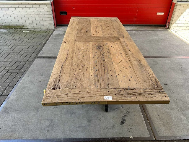 Eetkamertafel oud eiken (250 x 102) - afbeelding 1 van  5