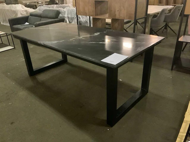 Eetkamertafel staal marmer - afbeelding 1 van  6