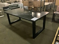 Eetkamertafel staal marmer - afbeelding 2 van  6