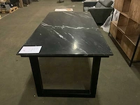 Eetkamertafel staal marmer - afbeelding 3 van  6