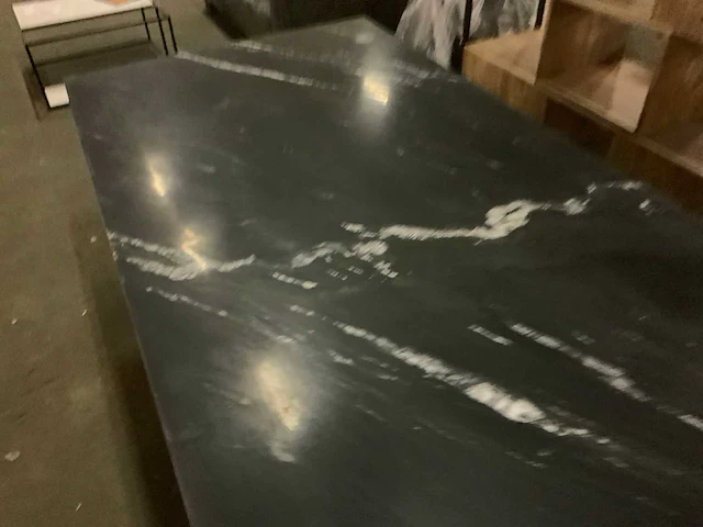 Eetkamertafel staal marmer - afbeelding 5 van  6