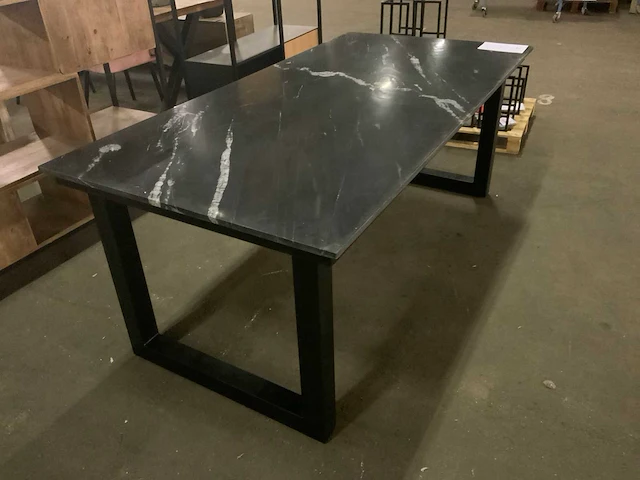 Eetkamertafel staal marmer - afbeelding 6 van  6