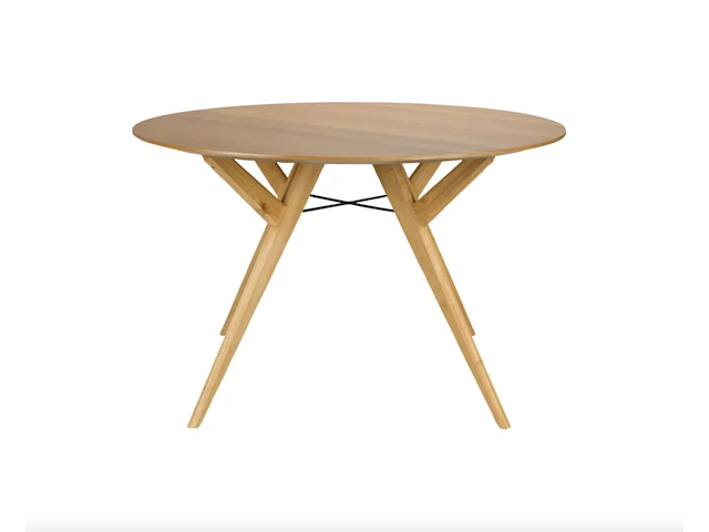Eettafel - ø 120 - eiken zuiver, ijver, bruin - afbeelding 1 van  5