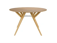 Eettafel - ø 120 - eiken zuiver, ijver, bruin - afbeelding 1 van  5
