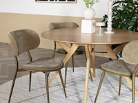 Eettafel - ø 120 - eiken zuiver, ijver, bruin - afbeelding 2 van  5