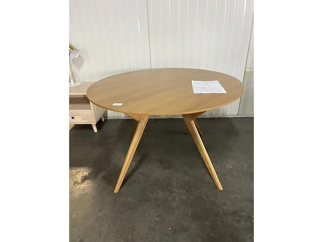 Eettafel - ø 120 - eiken zuiver, ijver, bruin - afbeelding 3 van  5
