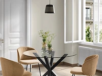 Eettafel - ø 120 cm - glas / zwart kave home, argo, zwart - afbeelding 2 van  4