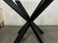 Eettafel - ø 120 cm - glas / zwart kave home, argo, zwart - afbeelding 4 van  4