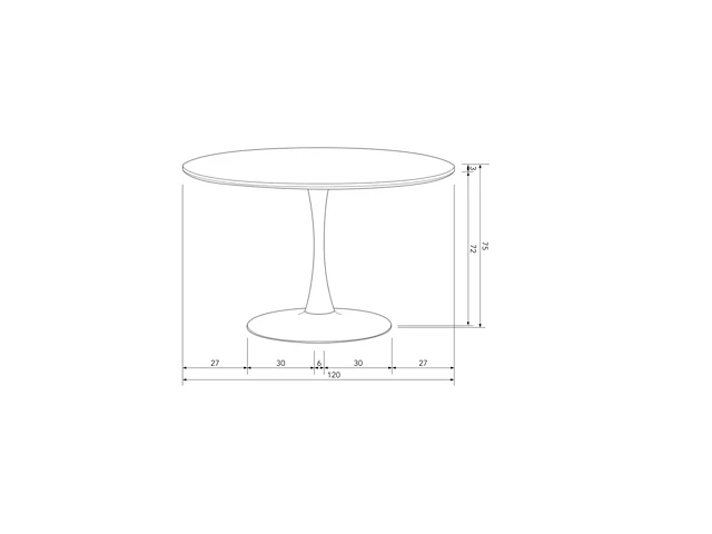 Eettafel - ø 120 cm - zwart | woood, sammy - afbeelding 5 van  5