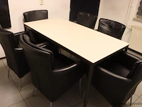 Eettafel| 150x75x75cm | incl. 6x eetkamerstoelen - afbeelding 1 van  4