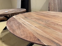 Eettafel, acaciahout, zwart metalen spinpoot - afbeelding 3 van  5