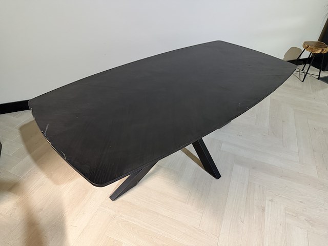 Eettafel – deens ovaal – visgraat – 200 cm – nieuw onderstel richfield, zwart, 2025 - afbeelding 2 van  3