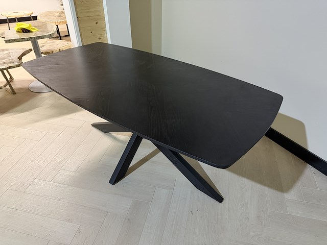 Eettafel – deens ovaal – visgraat – 200 cm – nieuw onderstel richfield, zwart, 2025 - afbeelding 3 van  3
