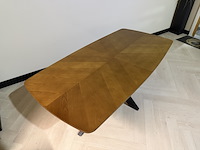 Eettafel – deens ovaal – visgraat bruin – 200 cm – nieuw onderstel richfield, deens, bruin, 2025 - afbeelding 1 van  3