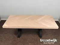 Eettafel eiken visgraat blad 220 x 98 cm - afbeelding 5 van  5